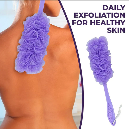 Long Handle Bath Loofah Body Scrubber – Deep Cleansing & Exfoliating Shower Brush